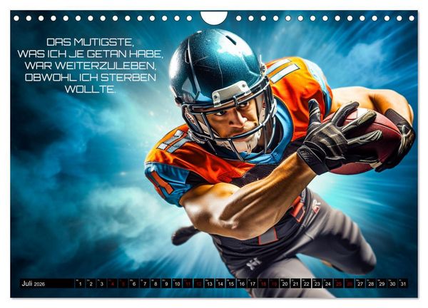 Produktbild: American Football und Motivation (Wandkalender 2026 DIN A4 quer), CALVENDO Monatskalender