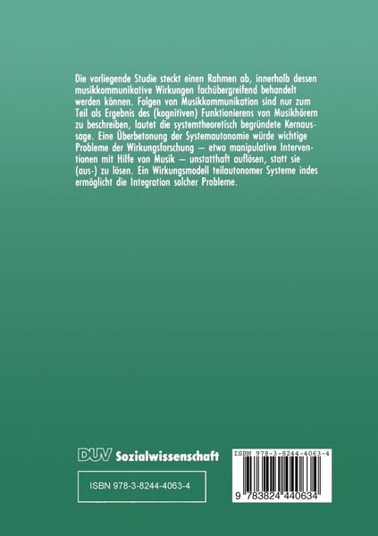 Produktbild: Musikkommunikation und ihre Wirkungen