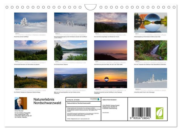 Produktbild: Naturerlebnis Nordschwarzwald (Wandkalender 2026 DIN A4 quer), CALVENDO Monatskalender