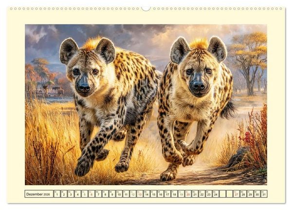 Produktbild: Afrikas Hy&auml;nen. Die kichernden Schatten der Savanne (Wandkalender 2026 DIN A2 quer), CALVENDO Monatskalender