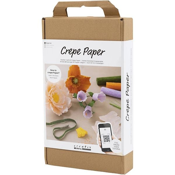 Produktbild: Creativ Company DIY Sets Krepppapier Starter Kreativ Set Krepppapier, Sortierte Farben, 105 g, Kreativ Box
