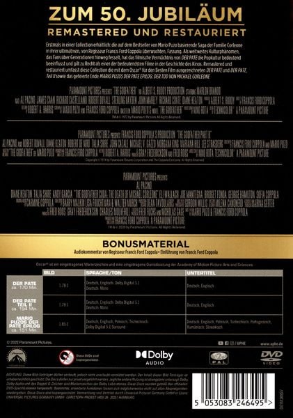 Produktbild: Der Pate 3-Movie Collection [3 DVDs]
