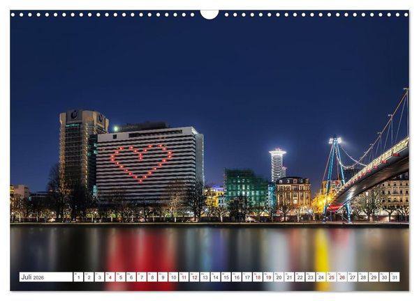 Produktbild: Frankfurt am Main - at night (Wandkalender 2026 DIN A3 quer), CALVENDO Monatskalender