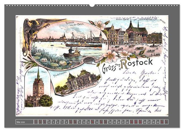Produktbild: Gru&szlig; aus Rostock (hochwertiger Premium Wandkalender 2026 DIN A2 quer), Kunstdruck in Hochglanz
