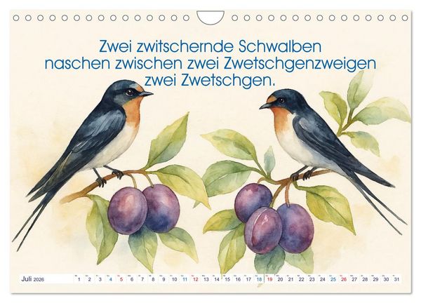 Produktbild: Zackige Zungenbrecher (Wandkalender 2026 DIN A4 quer), CALVENDO Monatskalender