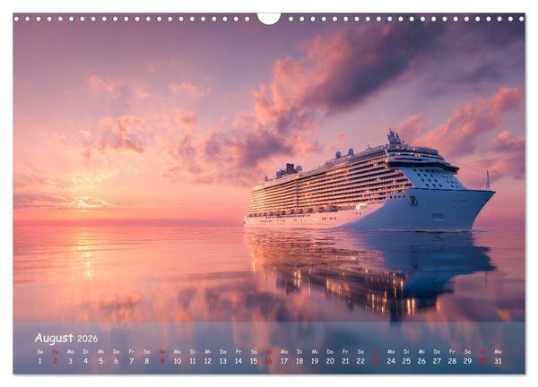 Produktbild: Kreuzfahrtschiffe Kalender - Kreuzfahrten und Giganten der Meere (Wandkalender 2026 DIN A3 quer), CALVENDO Monatskalender