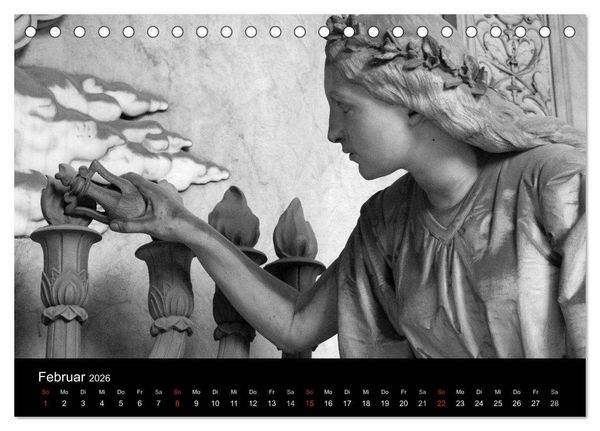Produktbild: Lebende Steine - Skulpturen auf dem Friedhof Staglieno (Tischkalender 2026 DIN A5 quer), CALVENDO Monatskalender