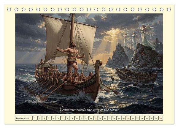 Produktbild: The adventurous journey of Odysseus (Desk Calendar 2027 DIN A5 landscape), CALVENDO 12 Month DeskCalendar