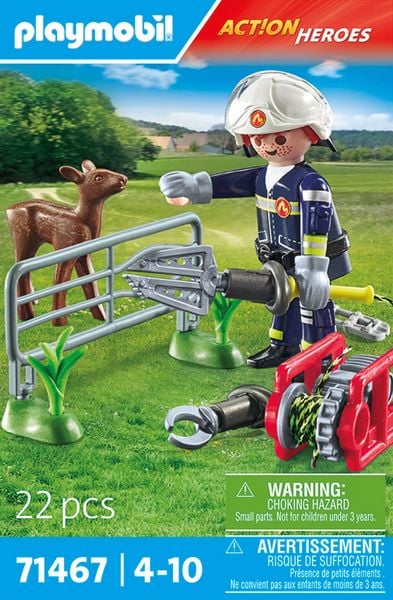 Produktbild: PLAYMOBIL 71467 - Action Heroes - Feuerwehr-Tierrettung