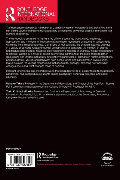Produktbild: The Routledge International Handbook of Changes in Human Perceptions and Behaviors
