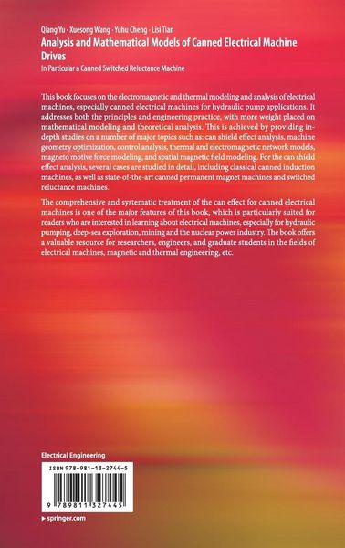 Produktbild: Analysis and Mathematical Models of Canned Electrical Machine Drives