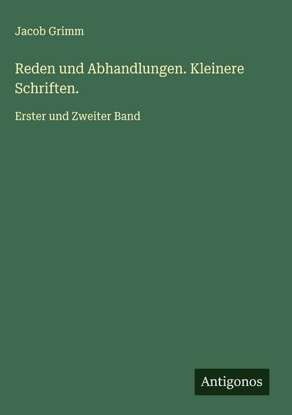 Produktbild: Reden und Abhandlungen. Kleinere Schriften.