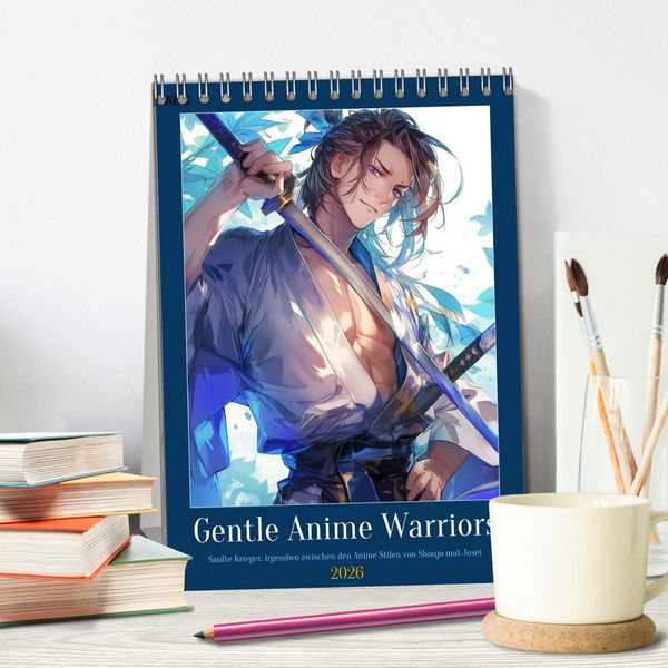 Produktbild: Gentle Anime Warriors (Tischkalender 2026 DIN A5 hoch), CALVENDO Monatskalender