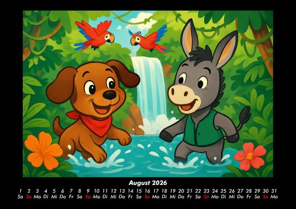 Produktbild: Wuff & Huf - Festliche Freundschaft 2026 Fotokalender DIN A3