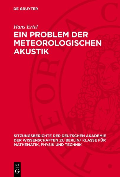 Produktbild: Ein Problem der meteorologischen Akustik