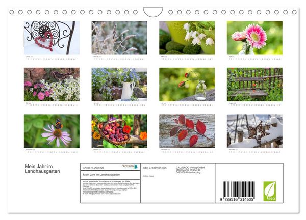 Produktbild: Mein Jahr im Landhausgarten (Wandkalender 2026 DIN A4 quer), CALVENDO Monatskalender