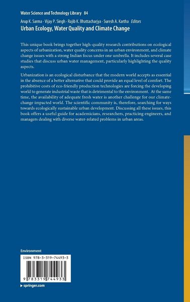 Produktbild: Urban Ecology, Water Quality and Climate Change