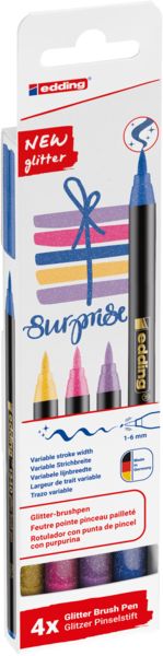 Produktbild: edding 1340 glitzer Pinselstift 4er Set