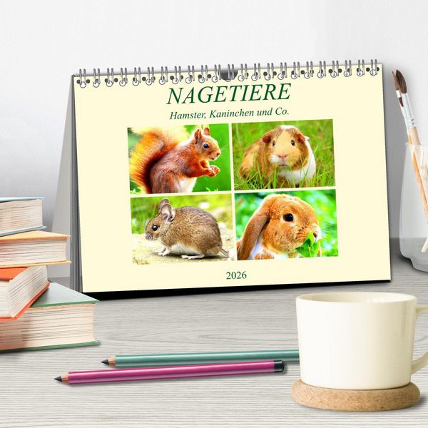 Produktbild: Nagetiere. Hamster, Kaninchen und Co. (Tischkalender 2026 DIN A5 quer), CALVENDO Monatskalender