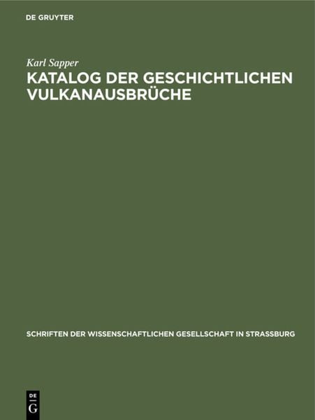 Produktbild: Katalog der geschichtlichen Vulkanausbr&uuml;che