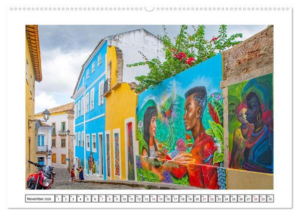 Produktbild: Salvador de Bahia - bunt, quirlig und einzigartig (hochwertiger Premium Wandkalender 2026 DIN A2 quer), Kunstdruck in Hochglanz