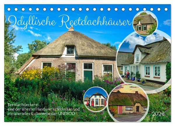 Produktbild: Idyllische Reetdachh&auml;user (Tischkalender 2026 DIN A5 quer), CALVENDO Monatskalender