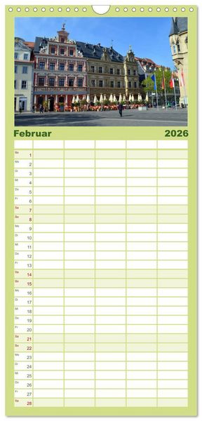 Produktbild: Familienplaner 2026 - Willkommen in ERFURT mit 5 Spalten (Wandkalender, 21 x 45 cm) CALVENDO