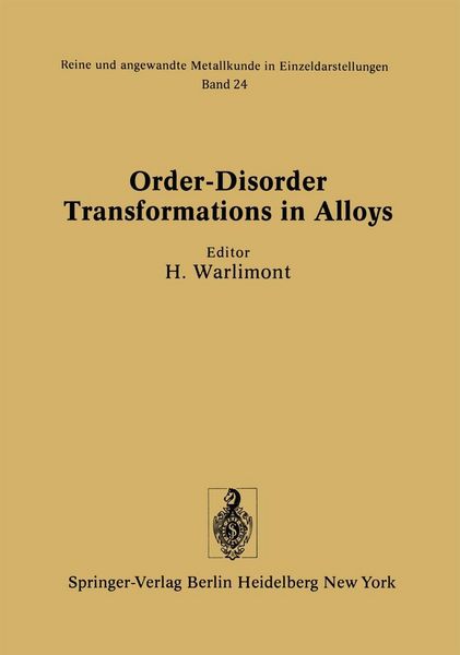 Produktbild: Order-Disorder Transformations in Alloys