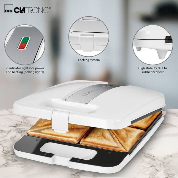 Produktbild: Clatronic ST3629 Sandwich-Toaster Wei&szlig;, Silber