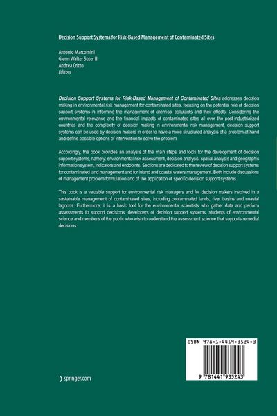 Produktbild: Decision Support Systems for Risk-Based Management of Contaminated Sites