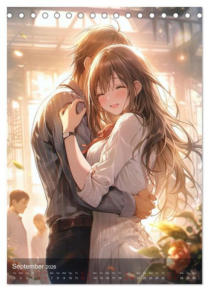Produktbild: Her Love, His Life and Anime (Desk Calendar 2026 DIN A5 portrait), CALVENDO 12 Month DeskCalendar