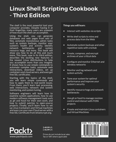 Produktbild: Linux Shell Scripting Cookbook, Third Edition