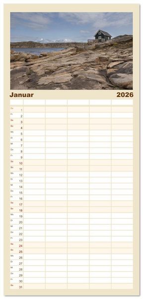 Produktbild: Familienplaner 2026 - Schweden - Die Highlights von Sm&aring;land bis zur Westk&uuml;ste mit 5 Spalten (Wandkalender, 21 x 45 cm) CALVENDO