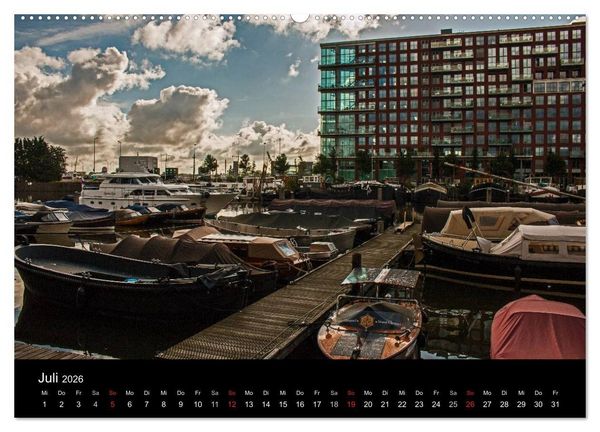 Produktbild: psychadelic Amsterdam - Stadtansichten zwischen Tag und Traum (Wandkalender 2026 DIN A2 quer), CALVENDO Monatskalender