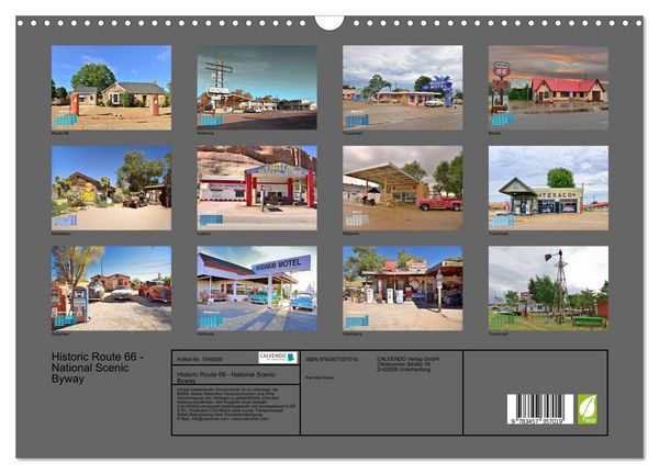 Produktbild: Historic Route 66 - National Scenic Byway (Wandkalender 2026 DIN A3 quer), CALVENDO Monatskalender