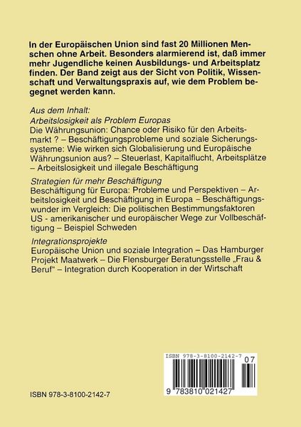 Produktbild: Europa ohne Arbeit?
