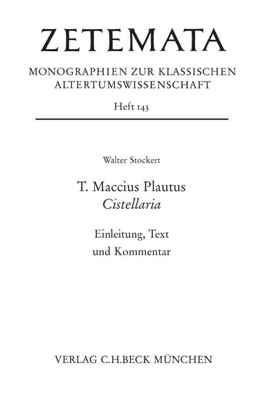 Produktbild: T. Maccius Plautus. Cistellaria