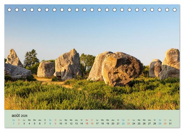 Produktbild: M&eacute;galithes myst&eacute;rieux (Calendrier de bureau 2026 DIN A5 vertical), CALVENDO calendrier mensuel