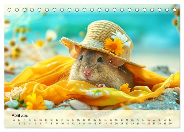Produktbild: Die trendigsten M&auml;use. Mode-Saison in der niedlichen Pelzchenwelt (Tischkalender 2026 DIN A5 quer), CALVENDO Monatskalender