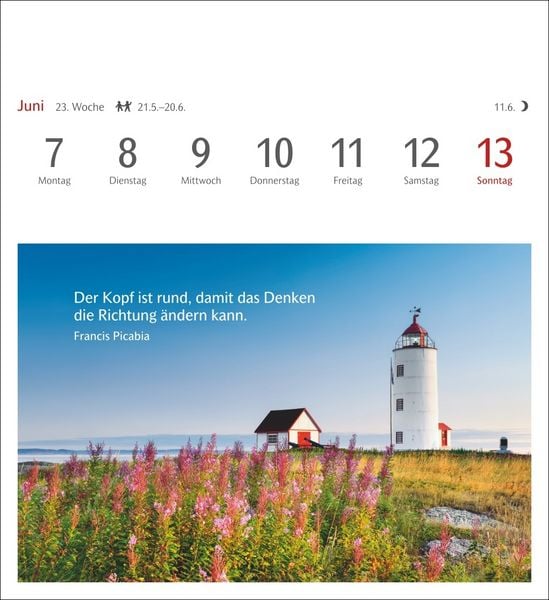 Produktbild: Momente des Gl&uuml;cks Postkartenkalender 2027 - Wochenkalender mit Zitaten, mit 53 Postkarten