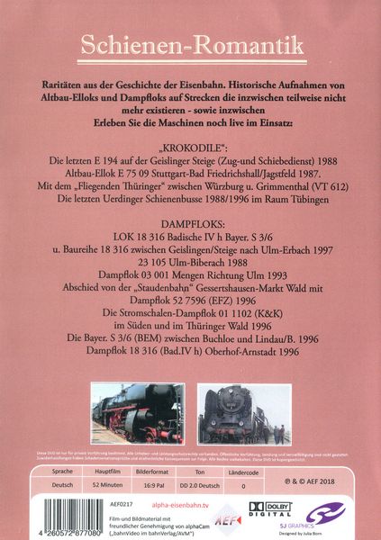 Produktbild: Schienen-Romantik - Eisenbahn-Rarit&auml;ten - Dampf- & Altbau Elloks