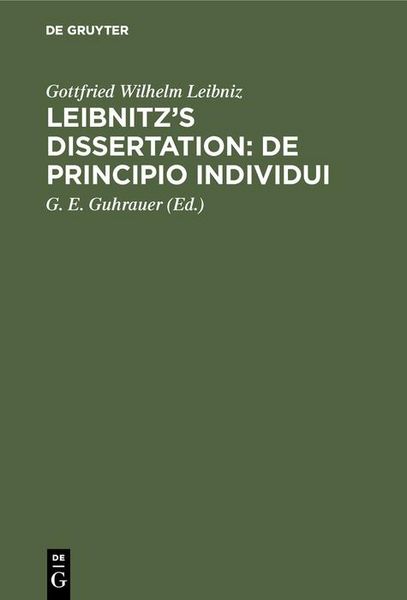 Produktbild: Leibnitz's Dissertation: De principio individui