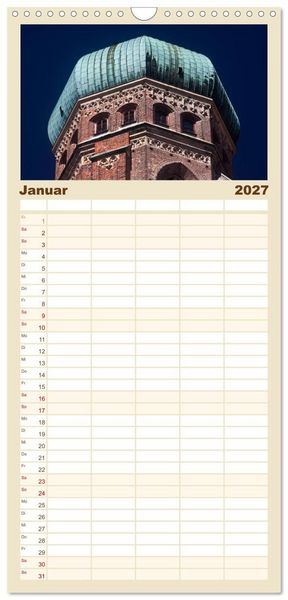 Produktbild: Familienplaner 2027 - M&uuml;nchen - Die Sch&ouml;ne mit 5 Spalten (Wandkalender, 21 x 45 cm) CALVENDO