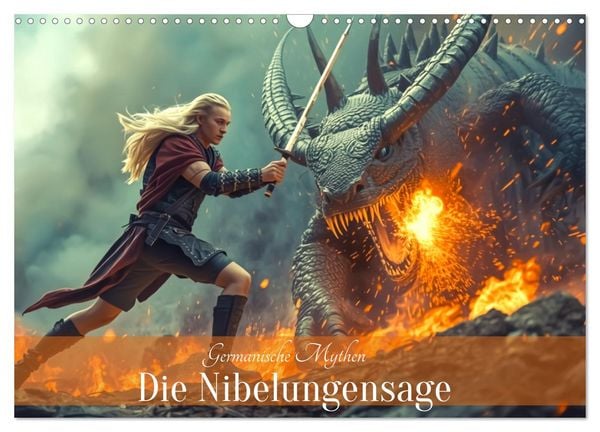 Produktbild: Germanische Mythen &ndash; Die Nibelungensage (Wandkalender 2027 DIN A3 quer), CALVENDO Monatskalender