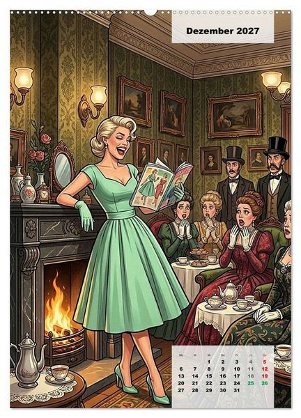 Produktbild: Zeitreise-Girls - Falsch gelandet (hochwertiger Premium Wandkalender 2027 DIN A2 hoch), Kunstdruck in Hochglanz