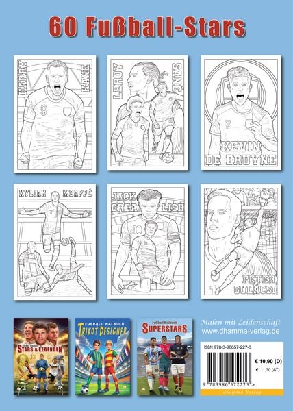 Produktbild: Fu&szlig;ball Malbuch - Tore, Siege & Triumphe SUPERSTARS Fu&szlig;ballhelden der EM 2024 &ndash; ab 8 Jahren mit 60 Ausmalbildern