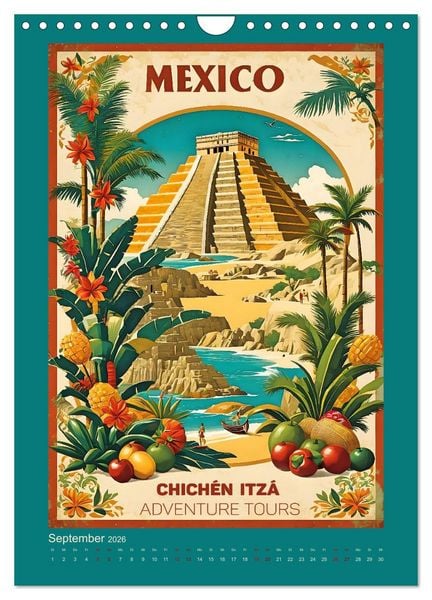 Produktbild: Exotic Travel Poster - nostalgische Abenteuerreisen um die Welt (Wandkalender 2026 DIN A4 hoch), CALVENDO Monatskalender