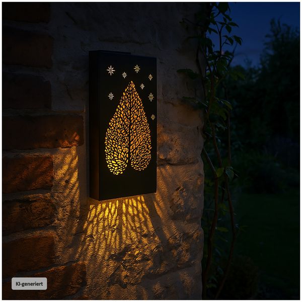 Produktbild: HTI-Living Wandleuchte aus Metall mit Schattenspiel Blattmotiv