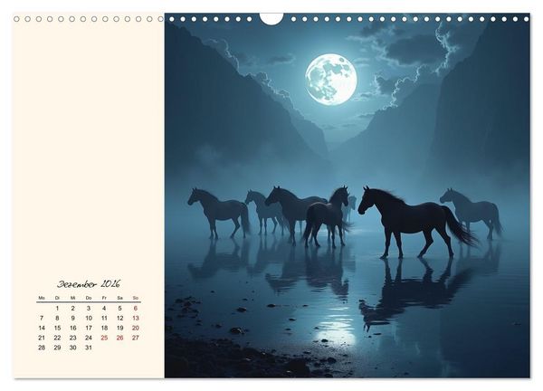 Produktbild: Fantasiewelten - Pferde (Wandkalender 2026 DIN A3 quer), CALVENDO Monatskalender