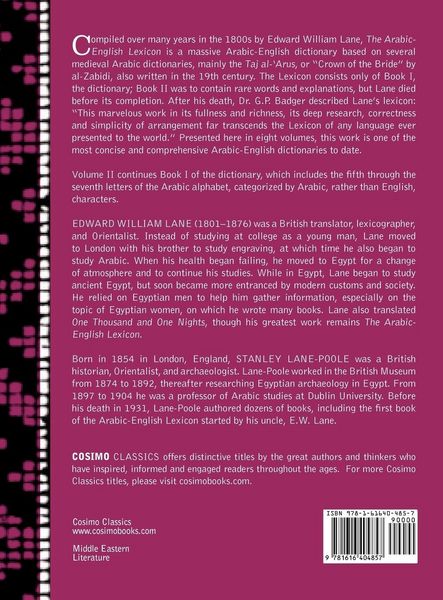 Produktbild: An Arabic-English Lexicon (in Eight Volumes), Vol. II
